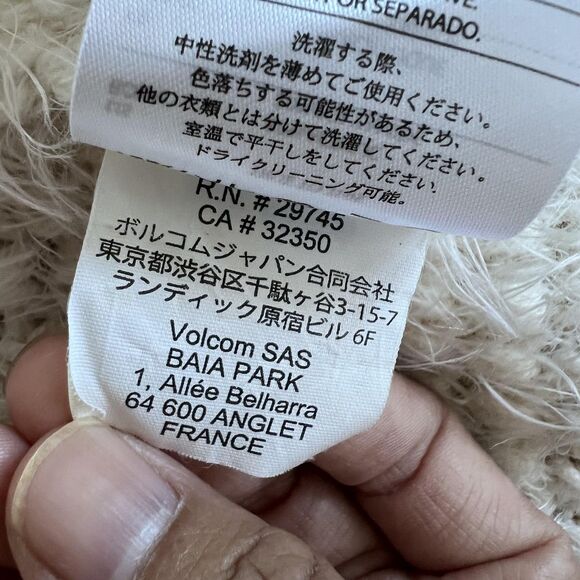 Volcom Sweater Womens XS Small White Fringe Open Front Long Cardigan 80741511 - Picture 13 of 16